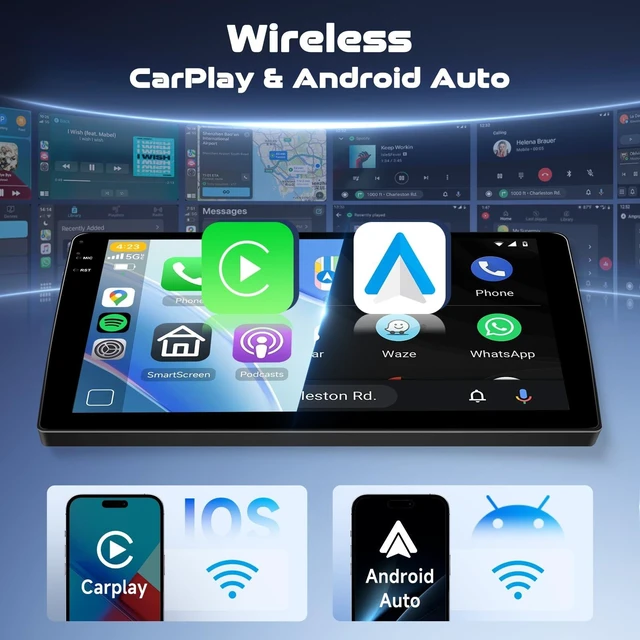 Alt view image 5 of 5 - 4GB+64GB Android 15 Car Stereo for Toyota Sequoia 2005 2006 2007, 9-Inch 1280x720 in-Cell Touchscreen with Wireless CarPlay Android Auto, FM/RDS Bluetooth WiFi, Retains Factory Controls