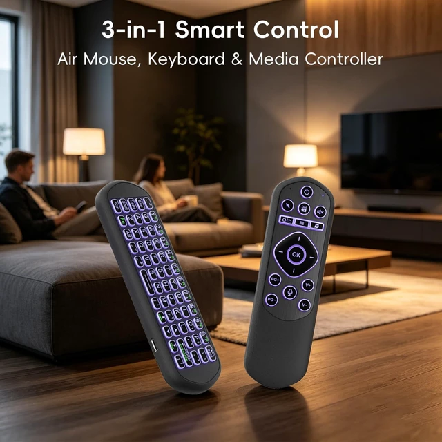 Alt view image 2 of 5 - iPazzPort Air Mouse Remote Keyboard, 2.4G & Bluetooth, IR Learning