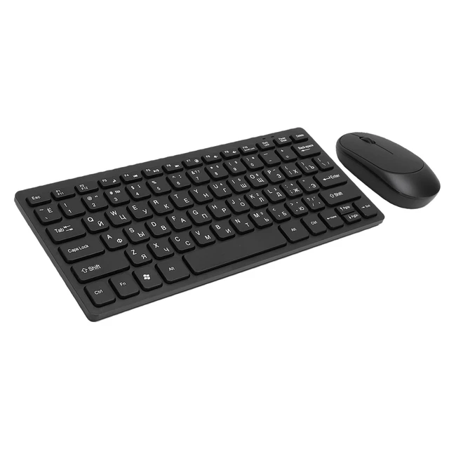 Alt view image 3 of 4 - PUSOKEI Russian Layout Wireless Keyboard and Mouse Combo,2.4GHz Compact 78 Key Set with Silent Click Mouse,Ultra Slim Mini Keyboard for PC Laptop Desktop,Plug and Play USB Receiver