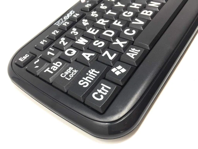 Alt view image 2 of 4 - Ergoguys Ezsee Low Vision Keyboard Large White Print Black Keys