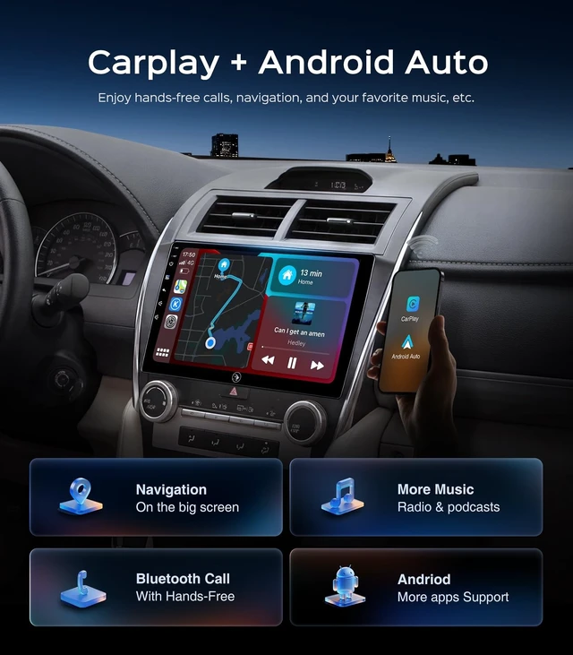 Alt view image 4 of 5 - 10 4GB+64GB Car Stereo Radio for Toyota Camry 2012 2013 2014