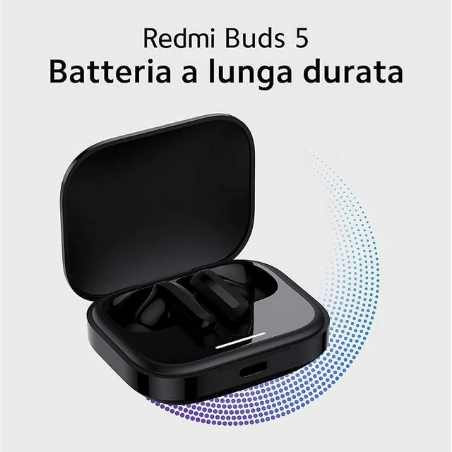 Alt view image 2 of 5 - XIAOMI Redmi Buds 5 Wireless in-Ear Earbuds with Charging Case (Black)