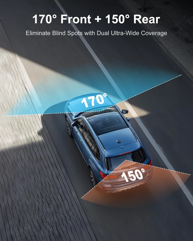 Alt view image 3 of 5 - 4K Dash Cam Front Rear, Dual Dash Camera for Cars Built in 5GHz/2.4GHz WiFi GPS Dashcam with G-Sensor 24H Parking Monitor Loop Recording WDR Night Vision 170 View Angle APP Control Free 64GB SD Card