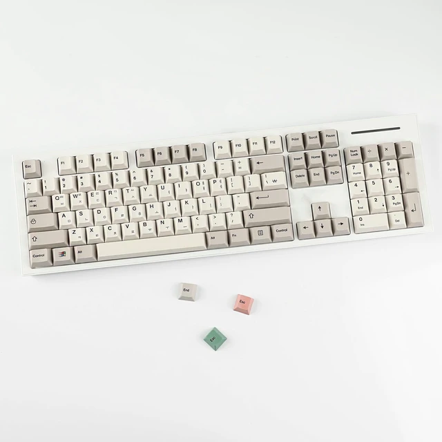 Alt view image 3 of 5 - YMDK 161 Keys 9009 keycaps English Korean German QWERTZ Cherry Profile Dye Sub Top Print PBT Keycap for 61/68/87/98/104/108 Layout MX Mechanical Keyboard (9009 Korean 160)