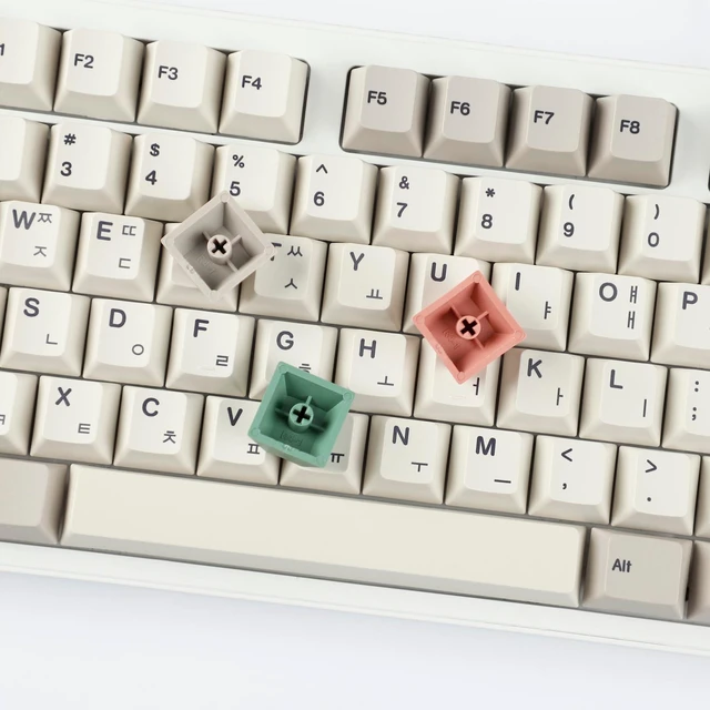 Alt view image 4 of 5 - YMDK 161 Keys 9009 keycaps English Korean German QWERTZ Cherry Profile Dye Sub Top Print PBT Keycap for 61/68/87/98/104/108 Layout MX Mechanical Keyboard (9009 Korean 160)