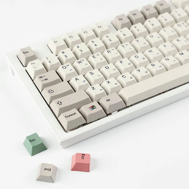 Alt view image 5 of 5 - YMDK 161 Keys 9009 keycaps English Korean German QWERTZ Cherry Profile Dye Sub Top Print PBT Keycap for 61/68/87/98/104/108 Layout MX Mechanical Keyboard (9009 Korean 160)