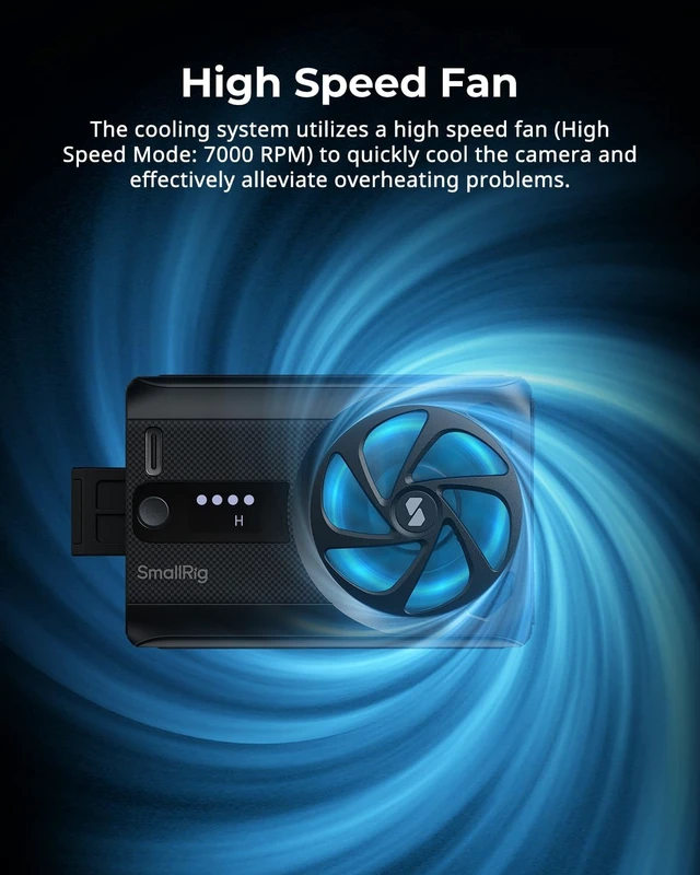 Alt view image 3 of 5 - SMALLRIG Cooling Fan Built-in Battery, External Camera Cooling System
