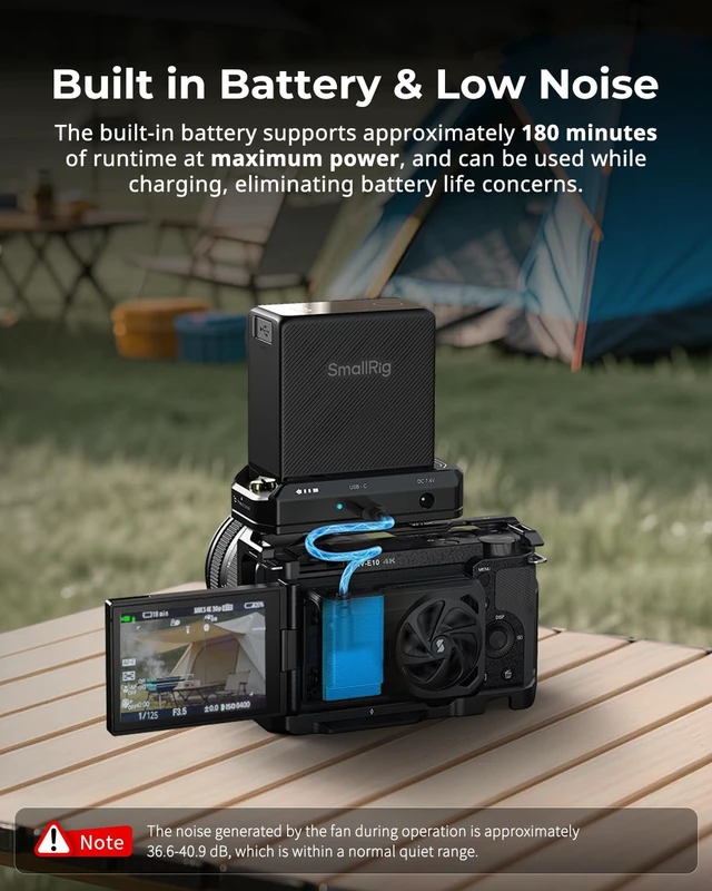 Alt view image 4 of 5 - SMALLRIG Cooling Fan Built-in Battery, External Camera Cooling System