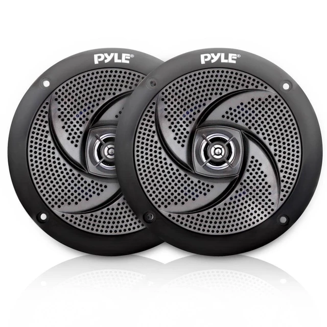 Alt view image 3 of 5 - Pyle AM/FM USB Bluetooth in-Dash Marine Stereo Digital Media Headunit Receiver, 2 x 4 2-Way Weather-Resistant 100W Black Audio Speakers, 18-Gauge Speaker Wire, Wired Radio Antenna