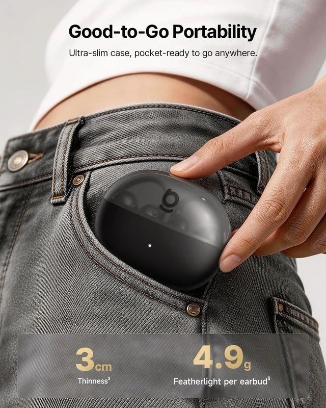 Alt view image 3 of 5 - Baseus Bowie MC2 Air Open Ear Clip-on Earbuds, CloudComfort Air Cushions for Workout Running, 11mm Drivers Super Bass 2.0, IP67 Waterproof, 40H Playtime, Flexible Secure Fit Earbuds