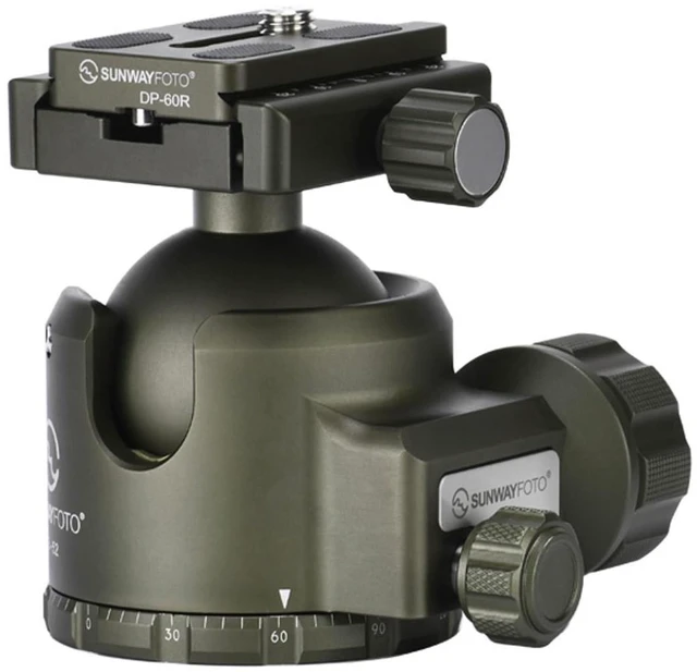 Main image of Sunwayfoto XB-52DLG 44mm Low Profile High Locking Strength Tripod Ball Head w Arca Compatible Duo Lever QR Clamp
