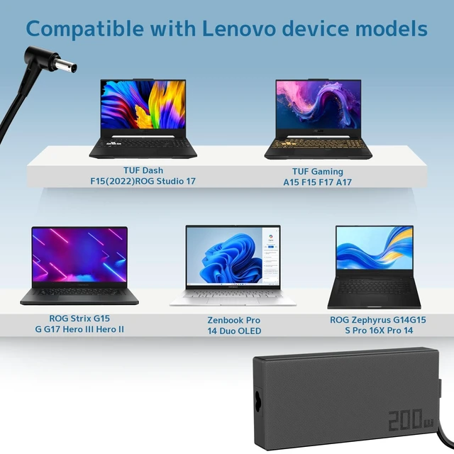 Alt view image 5 of 5 - 200W Laptop Charger Compatible with ASUS ROG Strix G15 G17 G513 G713 G733