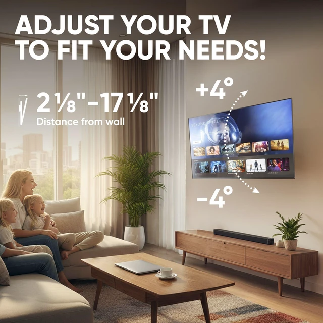 Alt view image 3 of 5 - ONKRON Full Motion TV Wall Mount 40-75", 154 lbs, max VESA 600x400, Black