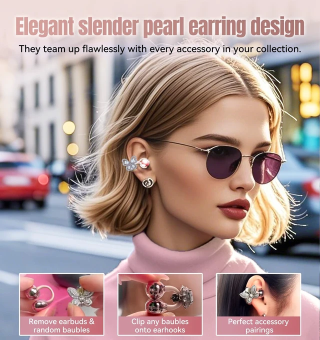 Alt view image 3 of 5 - King Lucky Next-gen Clip on Earbuds Open Ear Wireless Bluetooth 6.0 Headphones with Mic,50H Play,ENC,IPX5 Waterproof,Sports Ear Buds,Comfortable for Small Ears&Fitness,Running (LED Display, Pin
