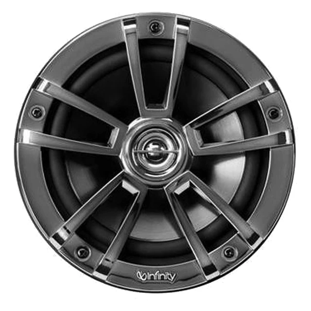 Alt view image 2 of 4 - Enrock Marine 2 Pairs (Qty 4) of Infinity 6.5" 225 Watts Peak Power Water-Resistant Coaxial 2-Way Boat Outdoor Powersports Audio Chrome Speakers Bundle (Bulk Packaging) Grade Speaker Wire