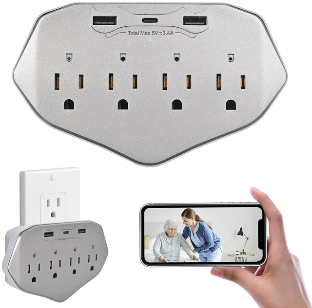 Main image of Lian.Ripple.Lian 1080P HD Wireless Wall Outlet Charger Security Camera with 45W Fast Charging Station USB-C & USB-A, Home Security Camera for Baby and Pet WiFi Enabled