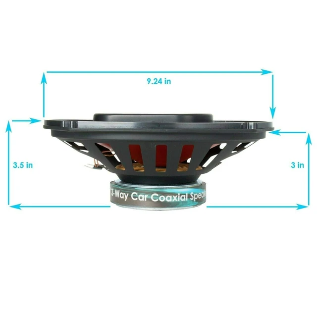 Alt view image 5 of 5 - Audiobank AB6970 6x9 Inch 3-Way Car Audio Coaxial Speakers, 700 Watt, Red, 4-Pack (2 Pairs) with Grilles