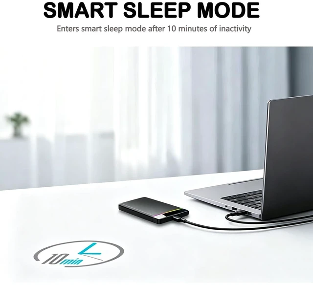 Alt view image 5 of 5 - HWAYO 500GB 2.5'' Ultra Slim Portable External Hard Drive USB3.0 Type-C HDD