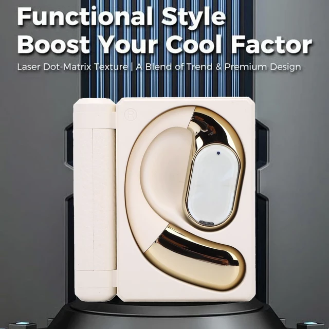 Alt view image 2 of 5 - LICAEVEY Bluetooth Earbuds, Dual Fold BT6.0 Headphone, Waterproofing Sweatproof Noise Canceling Open Design Comfortable Earphone, 60 Hours Playtime for Working Studying Travel (White)