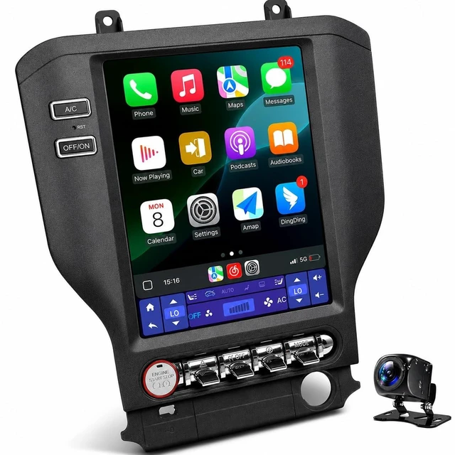 Main image of Car Stereo Radio Upgrade for Ford Mustang 2015-2023, 10.4" QLED Touch Screen and 1080P Backup Camera, Android 13 Head Unit with CarPlay/Android Auto 4GB+64GB