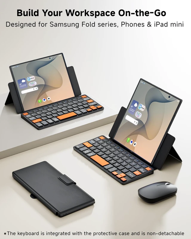 Alt view image 2 of 5 - Ultra Compact Keyboard & Mouse for Galaxy Z Fold 8/Fold8 Ultra/7/6/5, Phone