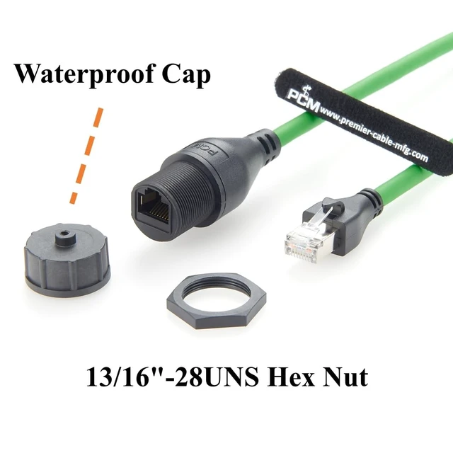 Alt view image 3 of 5 - Plinkwirekb Profinet RJ45 Male to Female Extension Cable Flush Panel Mount 10Gbps Cat6A Ethernet LAN Network Cord IP67 Waterproof Shielded for GigE Vision, Industrial Camera, 3D Imaging (1.5M/4.92FT)