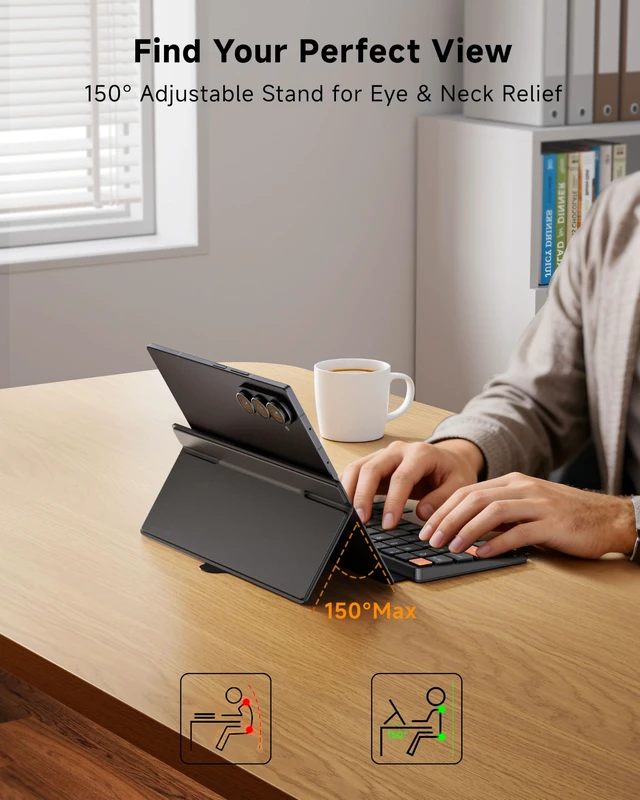 Alt view image 5 of 5 - Ultra Compact Keyboard & Mouse for Galaxy Z Fold 8/Fold8 Ultra/7/6/5, Phone