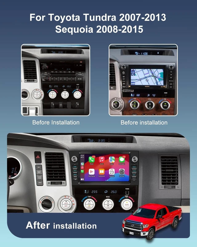 Alt view image 2 of 5 - 9" Car Radio for Toyota Tundra 2007-13 Sequoia 08-15 with Wireless CarPlay