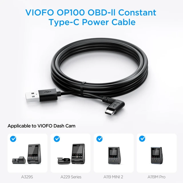 Alt view image 3 of 5 - VIOFO OP100 OBD-II Constant Power Cable for Dash Cam, Type-C USB Port