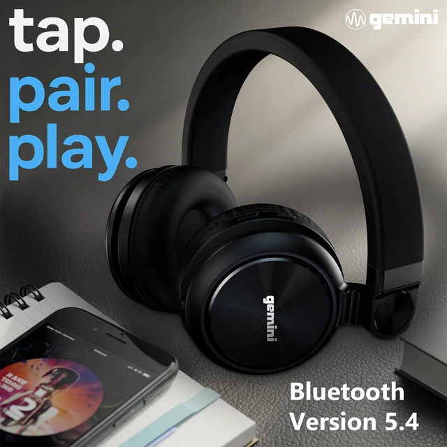 Alt view image 3 of 5 - Gemini Wireless Over-Ear Headphones, 54-Hr Battery, ENC Mic (GBTX-200)