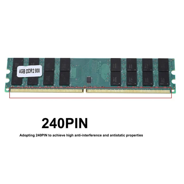 Alt view image 5 of 5 - Ejoyous DDR2 Memory, 4GB Large Capacity 240PIN 800MHz High Frequency Fast Data Transmission RAM DDR2 Memory Module for A M D Desktop Computer