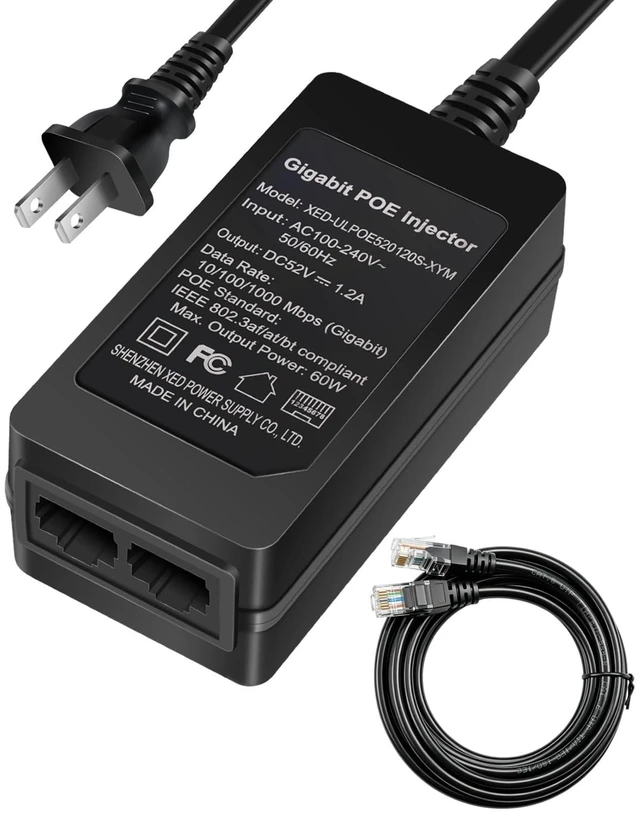 Main image of 60W Gigabit PoE++ Injector Adapter, 328ft Power Over Ethernet for AP
