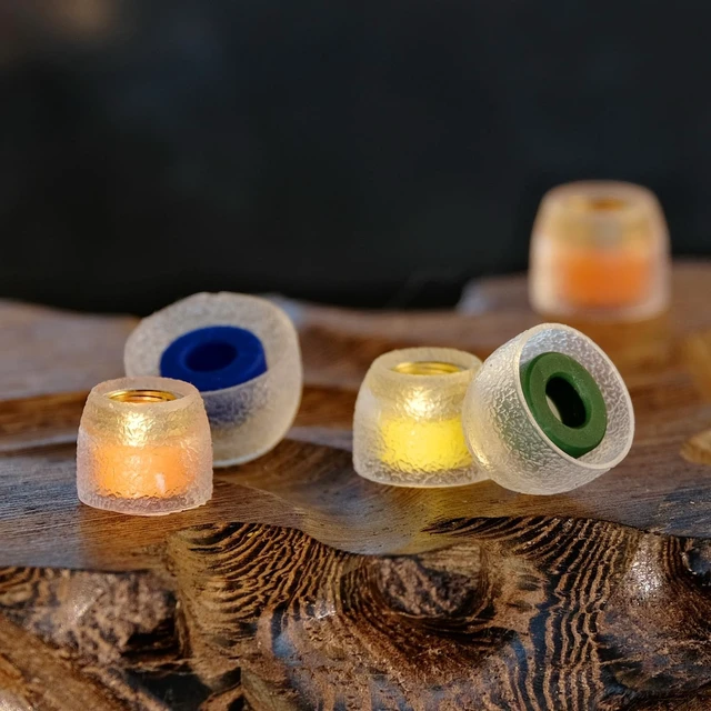 Alt view image 5 of 5 - TANGZU Tang Sancai Noble IEM Eartips, WideBore Brass Core, Premium Hypoallergenic Liquid Silicone Replaceable Ear Tips for inEar Monitors, Yellow Sall, 4 Pairs