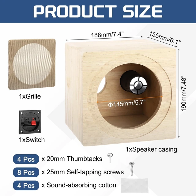 Alt view image 2 of 5 - MECCANIXITY Ported Wooden Speaker Enclosure Natural Wood Single Vented 6.5"