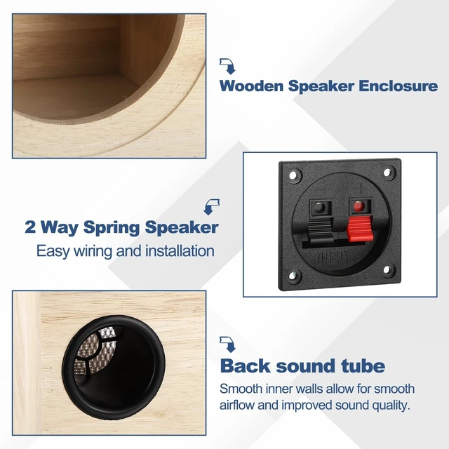Alt view image 3 of 5 - MECCANIXITY Ported Wooden Speaker Enclosure Natural Wood Single Vented 6.5"