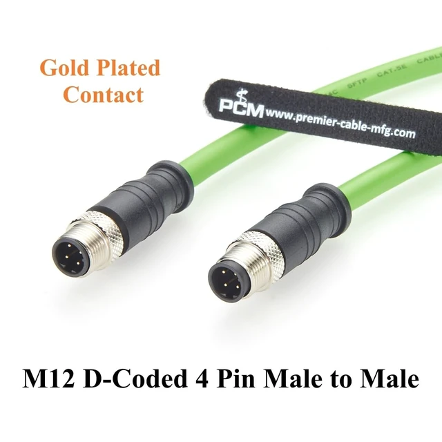 Alt view image 2 of 5 - PROFINET M12 D-Coded 4 Pin Male to Male Industrial Ethernet Cable CAT5e Shielded IP67 High Flex Drag Chain Cable for EtherCAT, PLC, Robot, Industrial Switch, Machine Vision, I/O Modules (2M/6.6FT)