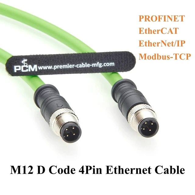 Alt view image 5 of 5 - PROFINET M12 D-Coded 4 Pin Male to Male Industrial Ethernet Cable CAT5e Shielded IP67 High Flex Drag Chain Cable for EtherCAT, PLC, Robot, Industrial Switch, Machine Vision, I/O Modules (2M/6.6FT)