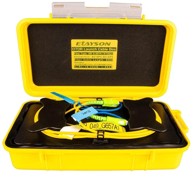 Main image of Etayson OTDR Launch Cable Box G657A1 Single Mode 9/125 with Low Loss SCAPC-SCAPC Connectors Dead Zone Eliminator Cable Box (500M)