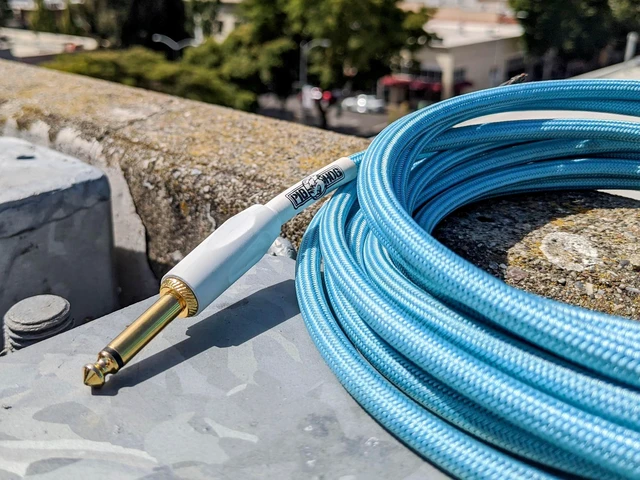 Alt view image 2 of 2 - Pig Hog PCH10DB 1/4" to 1/4" Daphne Blue Guitar Instrument Cable, 10 Feet