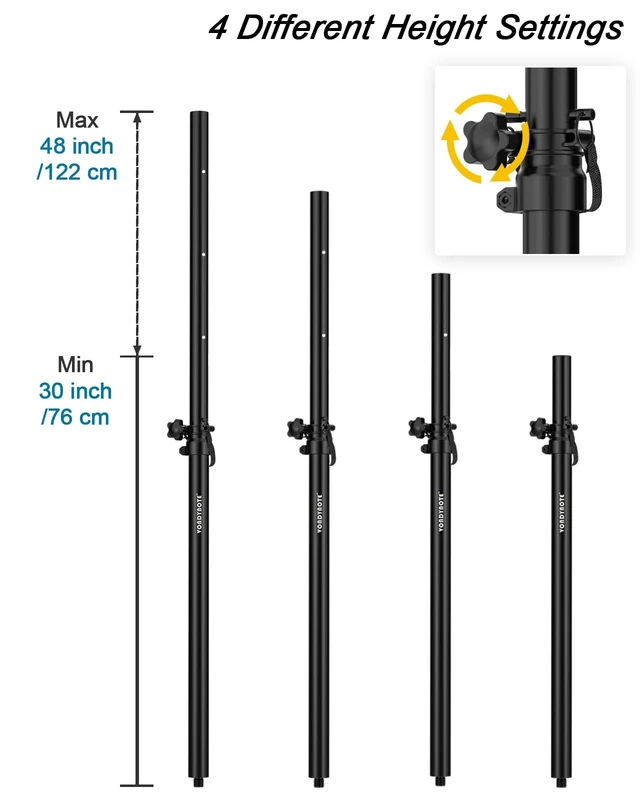 Alt view image 2 of 5 - Vondynote Speaker Pole for Subwoofer M20 Speaker Pole Extender, Single