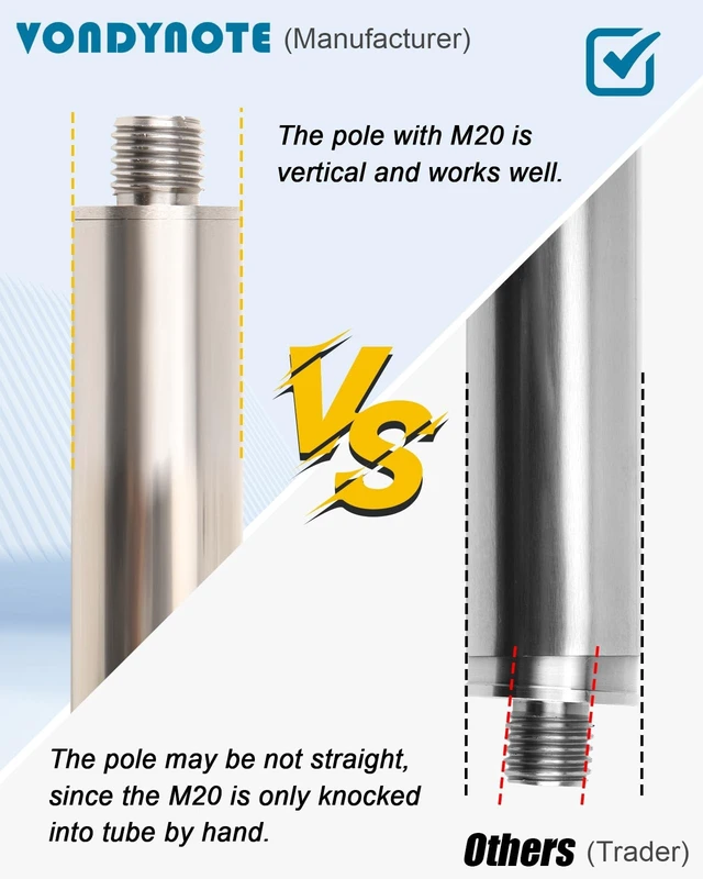 Alt view image 5 of 5 - Vondynote Speaker Pole for Subwoofer M20 Speaker Pole Extender, Single