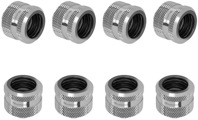 Main image of Barrow 8 Pack G1/4" Thread Fittings for OD 16mm Rigid Tubing, Water Cooling Fittings Fits Metal & PETG Tube, Connectors with Sealed O-Rings for PC Water Cooling System (Silver)