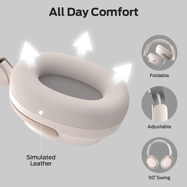 Alt view image 4 of 5 - Monster Persona 3rd ANC Active Noise Canceling Headphones, Wireless Bluetooth 5.4 Over-Ear Headphones with 6 Mics, 70H Playtime and 3 EQ Modes, Deep Bass, Foldable Comfort Design for Travel, Wh