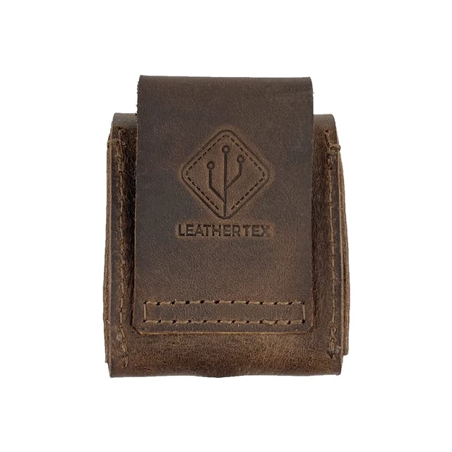 Alt view image 2 of 5 - LeatherTex, Rustic AirPods Charging Cover Handmade from Full Grain Leather - Pocket Size, Genuine Bluetooth Case - Protective Portable Carrying Pouch - Bourbon Brown