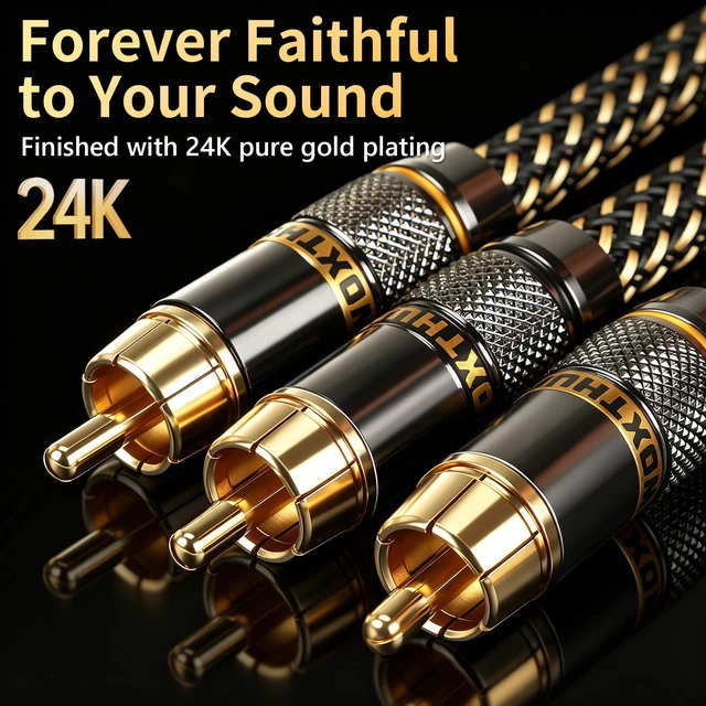 Alt view image 3 of 5 - RUHTXOW RCA Splitter 2 Male to 1 Male Cable 5N OFC Nylon Braided RCA Cable