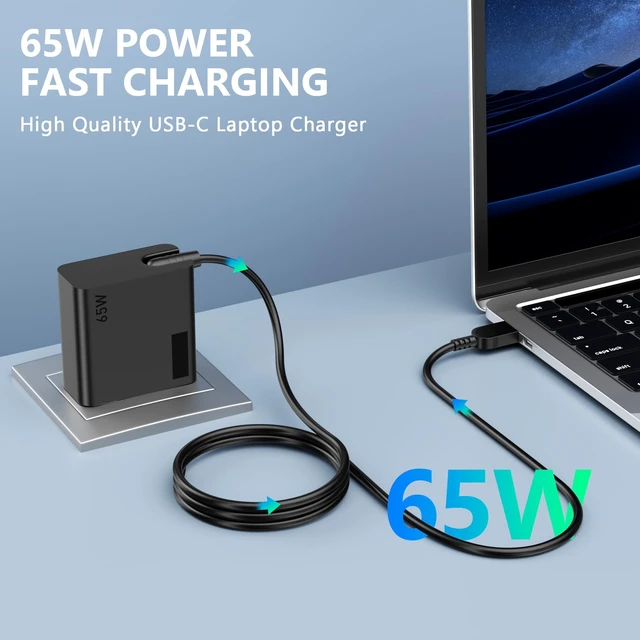 Alt view image 2 of 5 - 65W USB C Charger Compatible with Lenovo Laptop, Notebook, Tablet,Compatible with Lenovo USB C Charging Port Devices