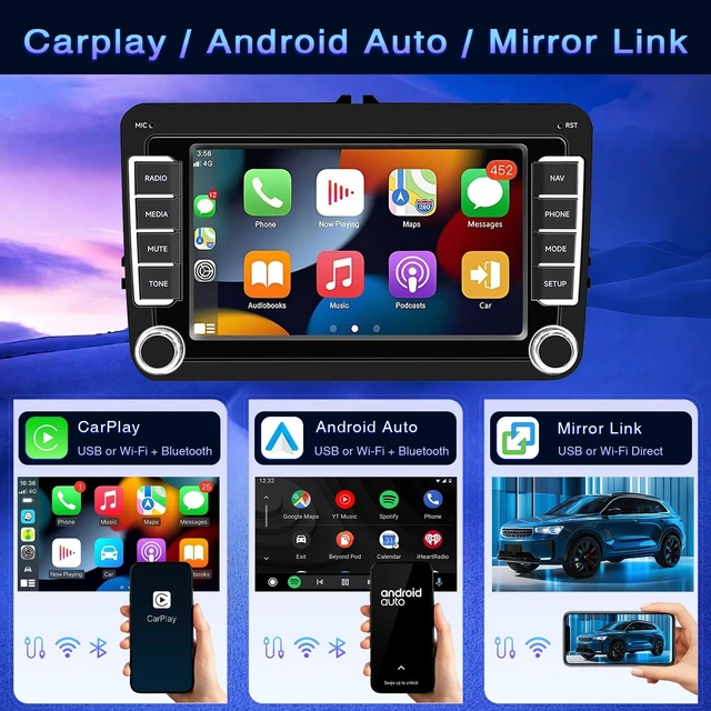Alt view image 2 of 5 - 4+64G Car Radio for VW Beetle 2011 2012 2013 with Bluetooth FM