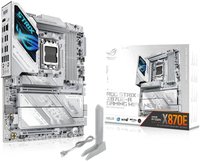 Main image of ASUS ROG Strix X870E-A Gaming WIFI7 NEO AM5 ATX Motherboard, DDR5, DIMM Fit, WiFi 7, 5Gb LAN, PCIe 5.0, 4X M.2, 2X USB4, EZ PC DIY, AIO Q-Connector