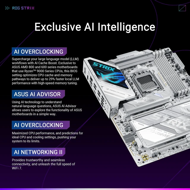 Alt view image 2 of 5 - ASUS ROG Strix X870E-A Gaming WIFI7 NEO AM5 ATX Motherboard, DDR5, DIMM Fit, WiFi 7, 5Gb LAN, PCIe 5.0, 4X M.2, 2X USB4, EZ PC DIY, AIO Q-Connector