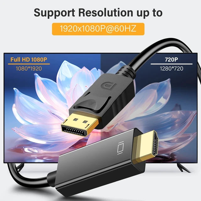 Alt view image 3 of 5 - DisplayPort to HDMI Cable 6 Feet 10-Pack, DP to HDMI Cord Uni-Directional